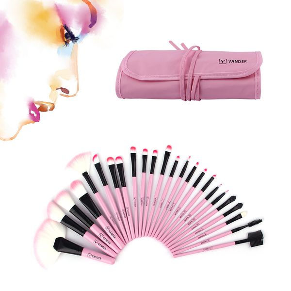 

NEW 24Pcs Makeup Brushes Set Oval Beauty Stylish Cosmetics Eyebrow Shadow Powder Pincel Make Up Maquiagem Tools + Pouch Bag