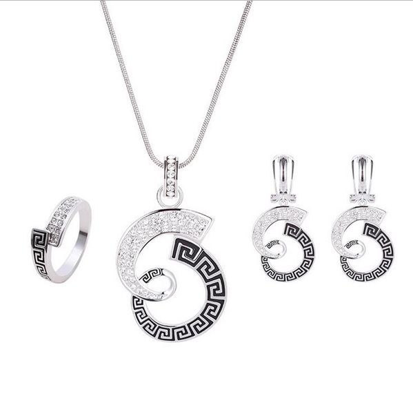 

fashion simple necklace earrings jewelry sets for lady party gift silver plated crsytal jewelry 61152063