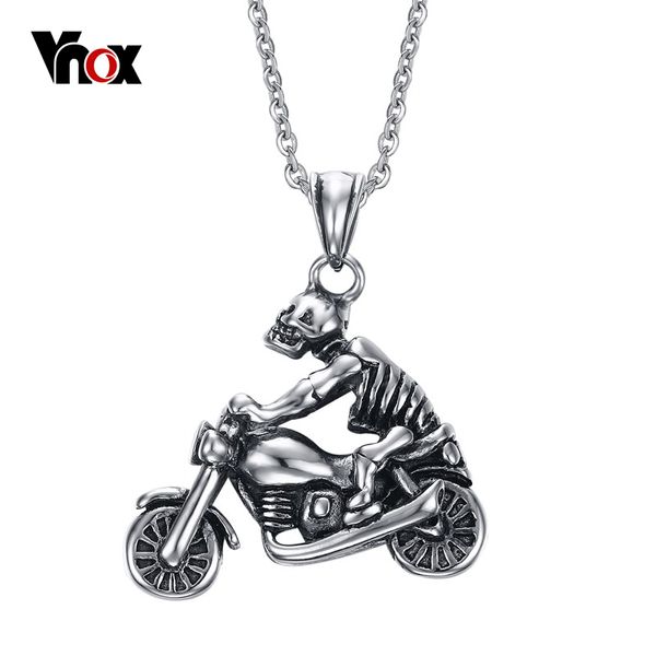 

punk men skull necklaces& pendants fashion ghost rider necklace cool skeleton necklace men jewelry 20inch chain, Silver