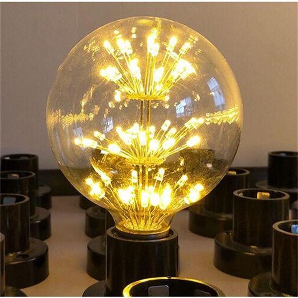 

урожай e27 110v-220v 3w энергосберегающие светодиодные firework edison starry sky light g80 globe лампа для кафе бар ресторан магазин одежды