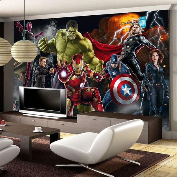 

Avenger photo wallpaper cu tom 3d wallpaper for wall hulk iron man captain america wall mural boy bedroom living room re taurant de igner