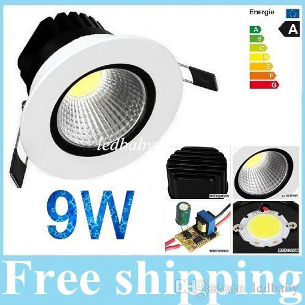 

9w cob led downlight lihgt downlight для домашнего затемнения теплый / холодный белый светодиодный потолочный светильник 110v 220-240v