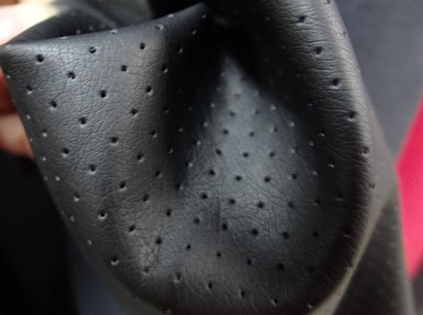 

wholesale black brown perforated leather simulation fabrics,katoen stof,pu leather bags clothing fabrics meter, 3meter/1lot a001, Black;white