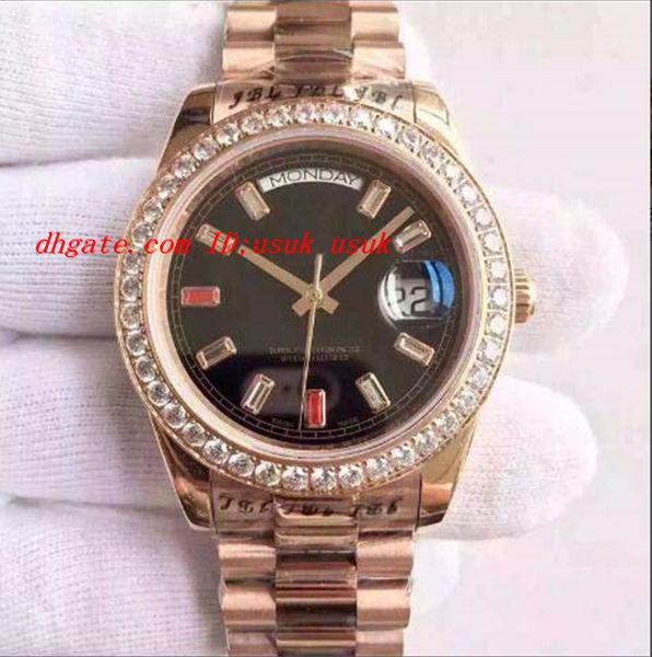 

luxury watch 41mm automatic mechanical movement ii rose gold - diamond dial- 218235 wristwatch men's watch wristwatch, Slivery;brown