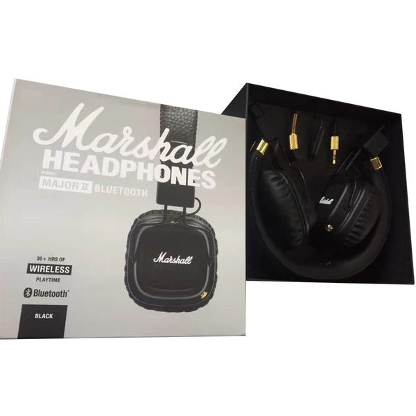 

2019 marshall major ii 2.0 bluetooth wireless headphones in black dj studio headphones deep bass noise isolating headset christmas gift