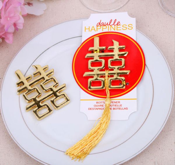 

100pcs chinese asian themed double happiness bottle opener wedding party favors wedding giveaways #gv523