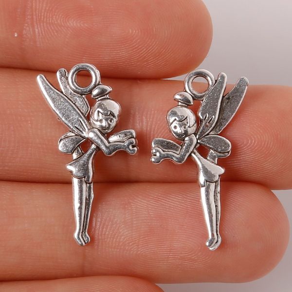 

10pcs 11x25mm zinc alloy antique silver angel diy charms pendants jewelry making diy, Bronze;silver