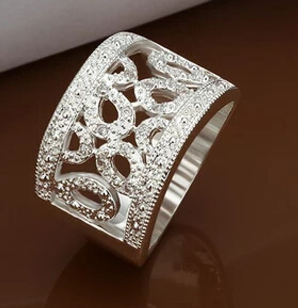 

925 sterling silver woman ring new design fashion style girl beautiful pretty cluster rings party gift, Golden;silver