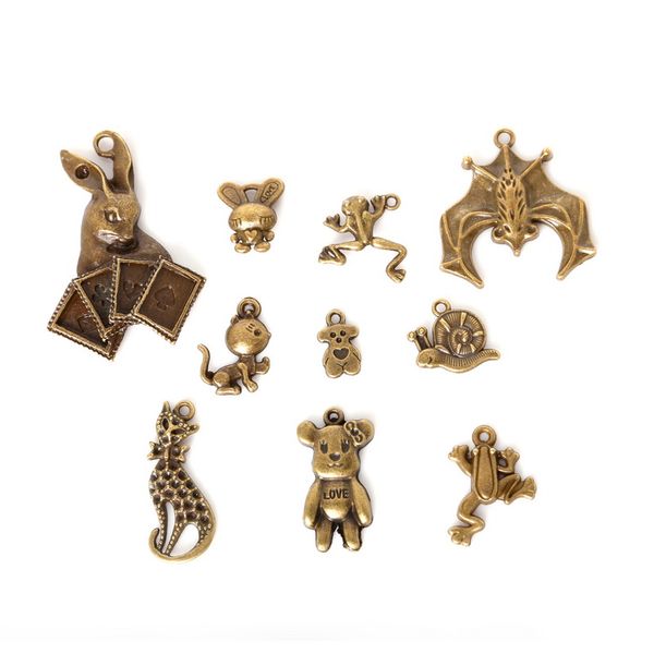 

new wholesale 60pcs/lot mixed zinc alloy animal charms antique bronze plated pendants for diy jewelry findings jewelry making, Bronze;silver