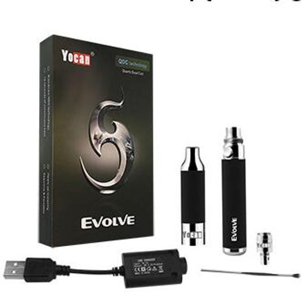 

Оригинальные комплекты Yocan Evolve-D Dry Herb Vaporizer Pens Kit 650 мАч Замена двух катушек Эго резьба Кварцевые двойные катушки Vs Titan 2 роскошный Trippy