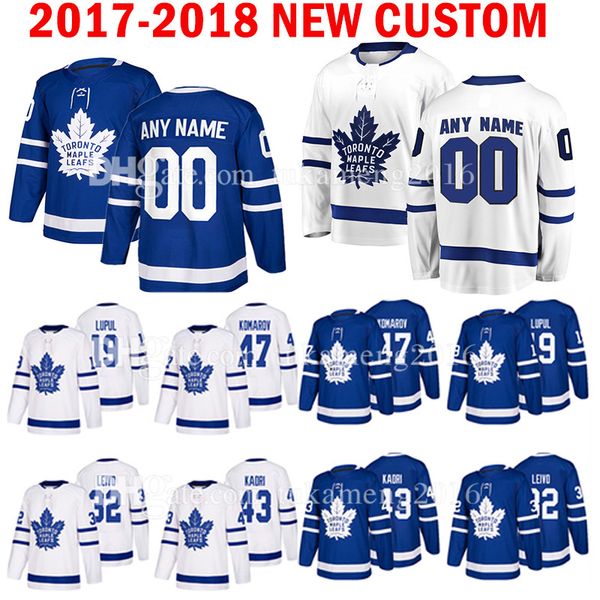 

пользовательские 2018 нового торонто мэйпл лифс 19 лупуло 47 лео комаров джерси hockey 32 josh leivo 43 назем кадрите трикотажные vrthh, Black;red