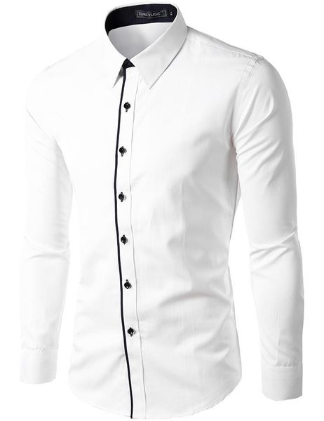 

wholesale-men clothes camisas basic new shirts long sleeve business camisa solid comfortable high quliaty for male asian size -4xl 6128, White;black
