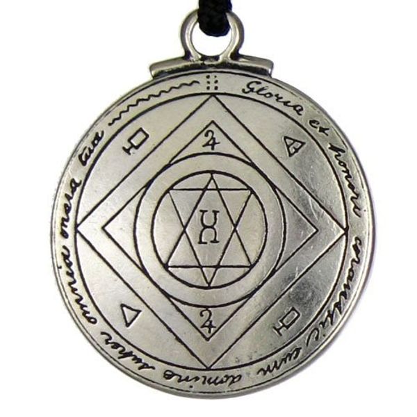 

amulet pendant necklacetalisman good luck key of solomon pentacle seal pendant hermetic enochian kabbalah pagan wiccan jewelry, Silver