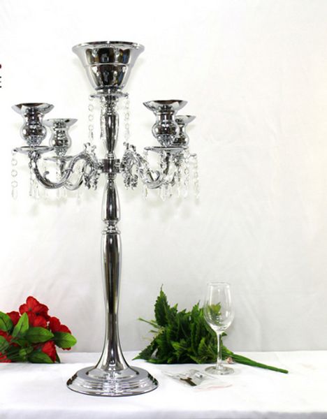 Metall Silber Lampe Überzogene Kerzenhalter Kristalle Hochzeit Einladungen Geschenke Kerzenständer Europäischen stil Kostenloser Versand