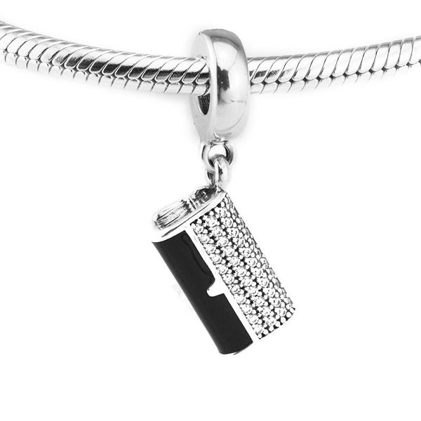 

authentic 925 sterling silver jewelry clutch bag, black enamel fashion charms beads fits pandora bracelets for women, Bronze;silver