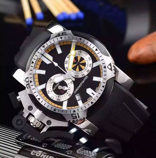 

высокое качество дешевые новые chronofighter кварц негабаритных diver спортивные мужские мужские часы 20vez.b24a.k10n черный резиновый ремеш, Slivery;brown