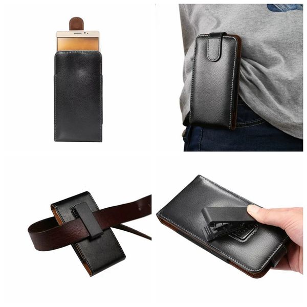 Hip Flip Covers Holster Vertical Clip Echte Echtleder Hüllen für iPhone 15 14 13 12 11 XR XS 7 6 SE 5 Galaxy S22 S21 S23 Note 20 LG Stylo6 360 Gürteltasche