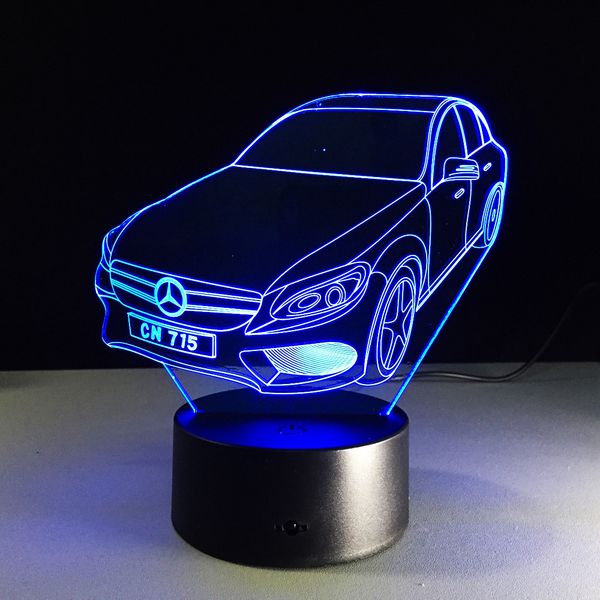 

Cool 3D Car Auto Optical Illusion Lamp DC 5V USB Powered AA Battery Wholesale Dropshipping Free Shipping Retail Box