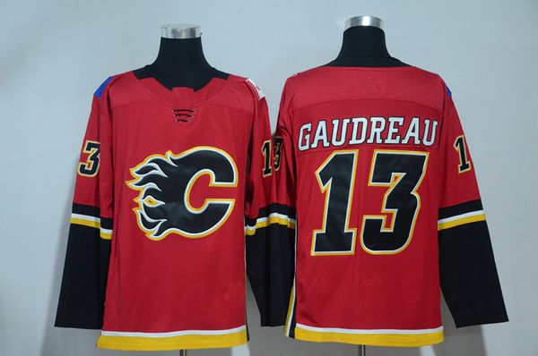 

13 Johnny Gaudreau Jerseys 2017-2018 Season Calgary Flames Hockey Jerseys Stitched New Jersey Free Shipping