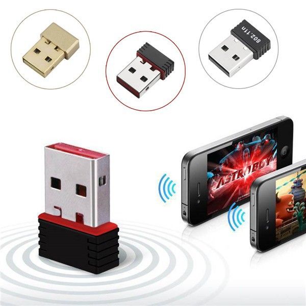 150 Мбит/с 150 м мини -USB Wi -Fi беспроводной адаптерной сети LAN Card 802.11n/G/B 2,4 ГГц для ПК -компьютерного ноутбука Arduino Android планшет