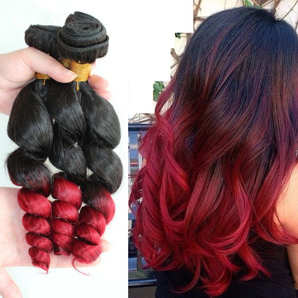 Three Tone Ombre Brazilian Hair 3 Bundles Loose Wave Brazilian