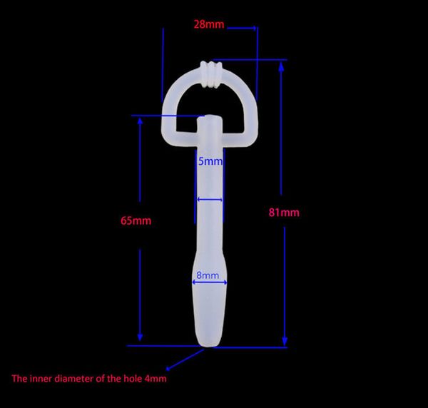 Dispositivi di castità Tubo in silicone elasticizzato uretrale con bilanciere per principianti bianco S433-4 # r2