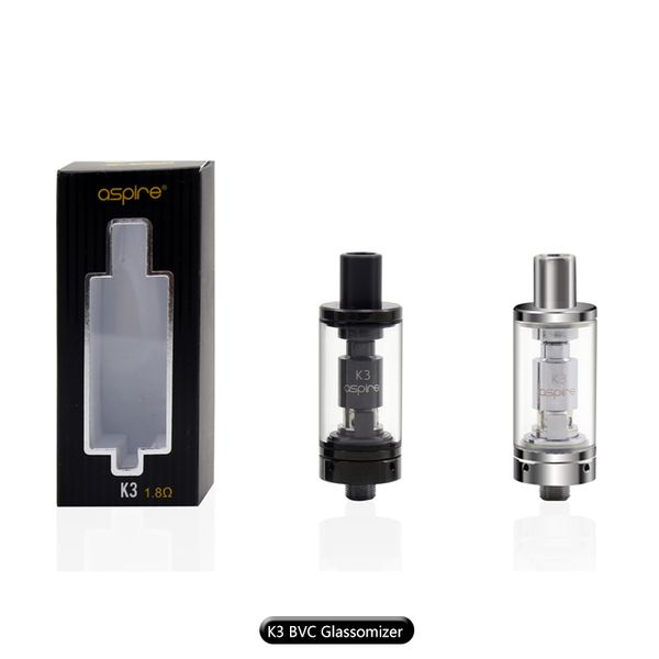 

Аутентичные Aspire K3 танк (BVC) Glassomizer 2.0 мл емкость с органическим хлопком 1.8 ohm Nautilus BVC катушки Бесплатная доставка