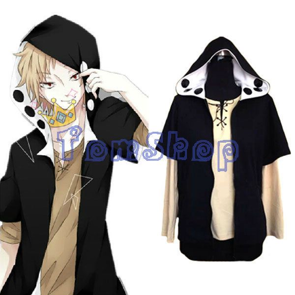 

wholesale-heat haze project kagerou project kano cosplay hoodie coat jacket + t-shirt anime mekakucity actors costume hooded sweatshirt, Black