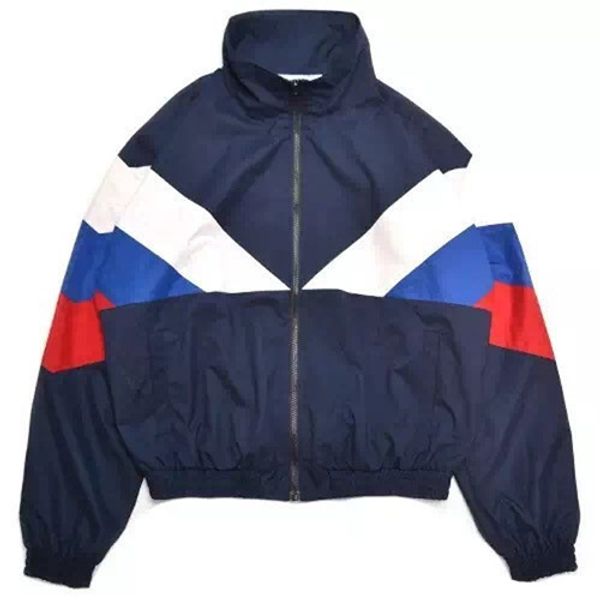 

Gosha Rubchinskiy Classic Navy Tricolor Jacket Collage Unisex Outdoor Windbreaker Hip Hop Brand Jacket