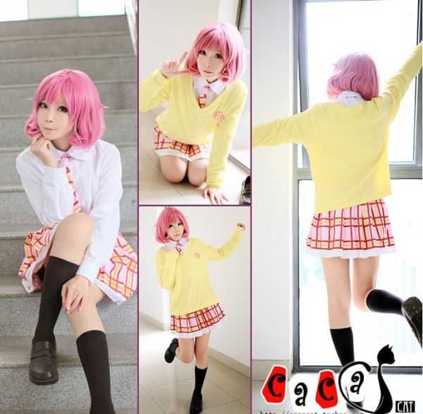 

wholesale-kitted sweater coat + skirt + necktie+wigs noragami ebisu kofuku cosplay costume dress cosplay costume halloween costumes, Black