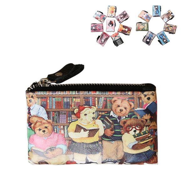 Titulares Carteiras Bonito Da Moeda dos desenhos animados Senhoras Meninas meninos Vaca Genuíno Couro Zipper carteiras e titulares de cartão de Crédito pacote Bolsas top fashion