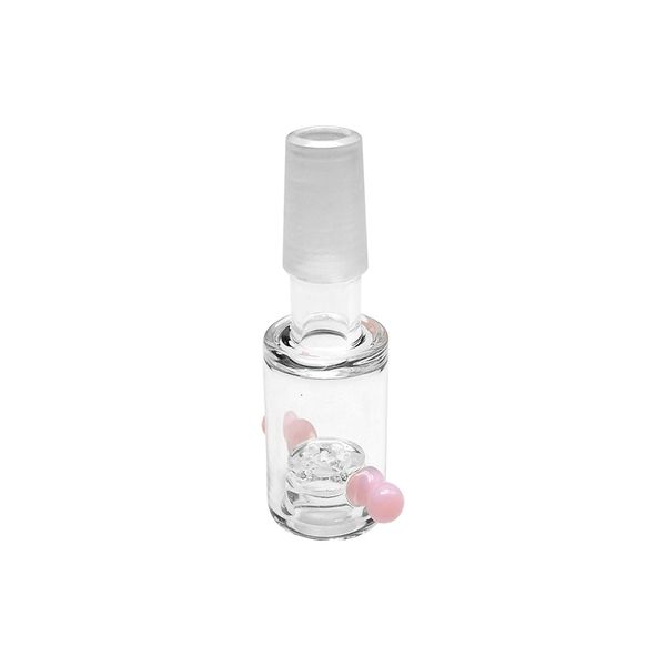 Tigela de vidro de orelha rosa para narguilé - cabe em tigelas articuladas masculinas de 14 mm, acessório elegante para fumar
