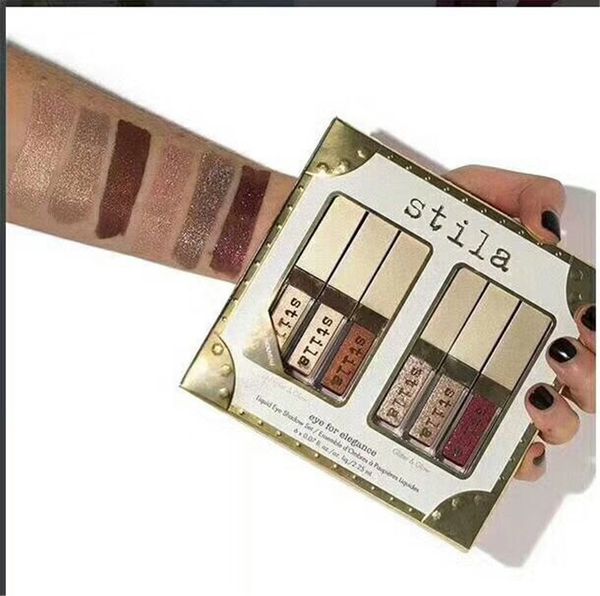 

new stila eye for elegance shimmer glitter liquid eyeshadow holiday set shining gold eye shadow liquid eyeliner shimmer glitter shining