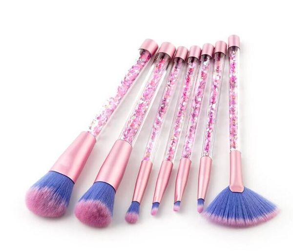 7 stücke Meerjungfrau Serie Make-Up Pinsel Set Treibsand Kristall Kosmetik Pinsel Pulver Lidschatten Foundation bilden Werkzeug drop verschiffen gute qualität