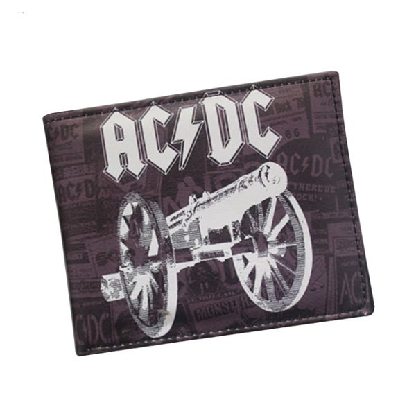 

Классический рок-группа AC / DC кошелек ретро кожаные мужские кошельки письмо печат
