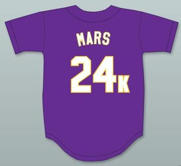 

Bruno Mars 24K Hooligans Mens Womens Youth Purple Baseball Jersey BET Awards Baseball Jerseys All Stitched Mix Order