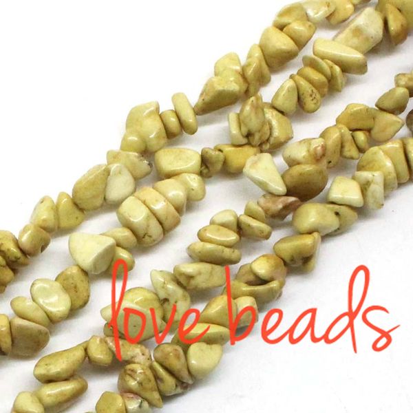 

5-8mm light yellow natural turquoise gravel loose beads orm material stone strand 80cm diy bracelets (f00355) wholesale, Black