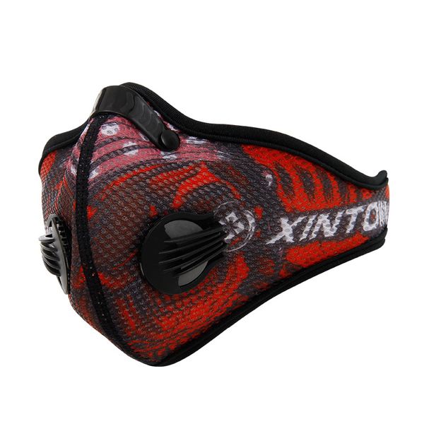 

wholesale- anti-pollution cycling masks mouth-muffle dustproof bicycle sport carbon filter mask activated carbon mesh cloth half face cover, Black