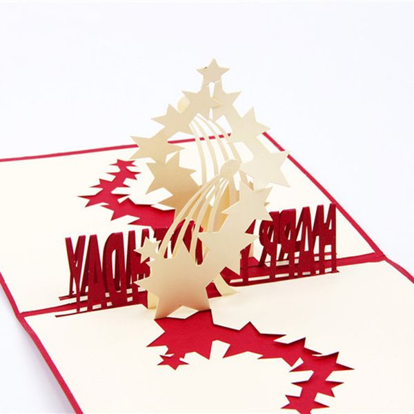 

star greeting cards handmade decoupage happy birthday cards 3d pop up invitation cards blue red colors