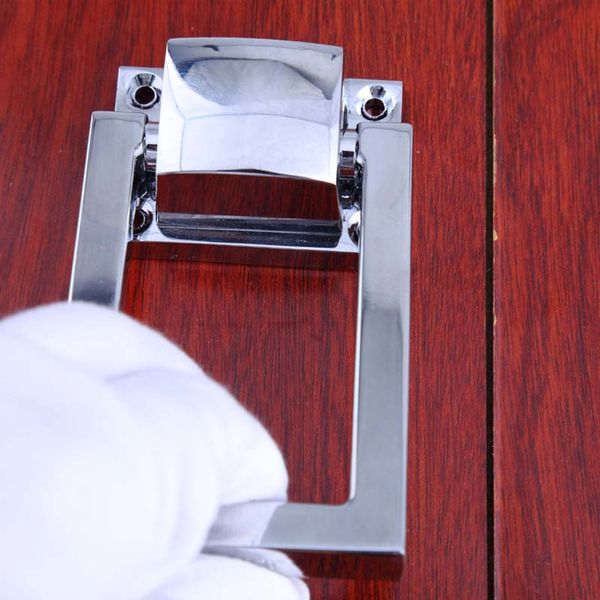 

modern simple unfold install drop rings silver wooden chair / sofa back pulls knobs chrome wooden door knocker handles square