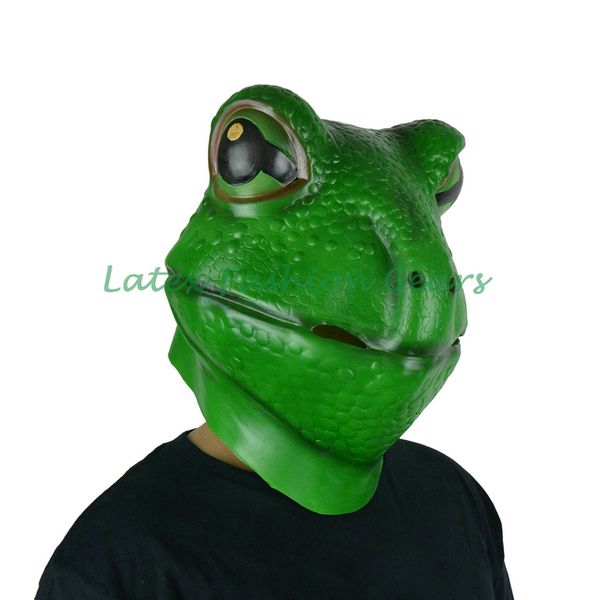 

costume accessories wholesale-latex frog mask animal head rubber full hood cosplay, Silver