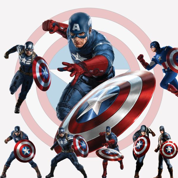 Diy Generic Realistic Captain America Luggage Decal Wall Sticker