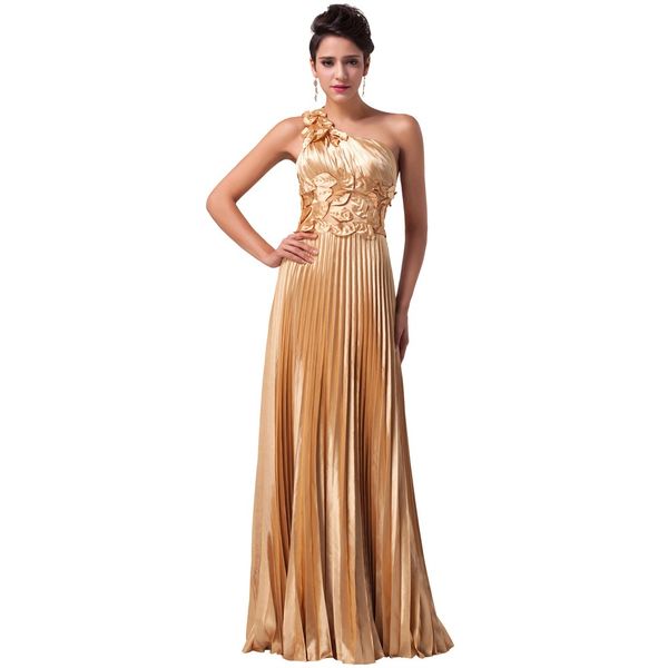 

2019 Newest Gold Leaves design One Shoulder Ball Prom Dress Floor Length Long Evening Party dresses Sexy Women Formal Gowns Robe de soiree