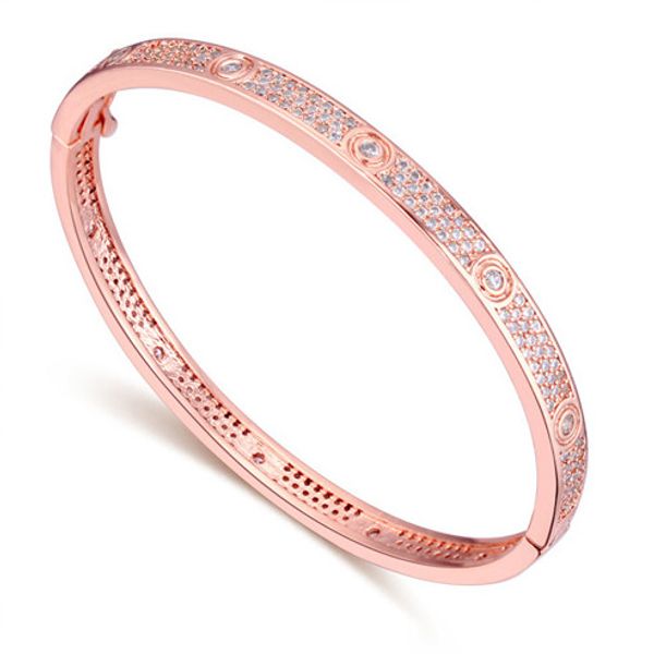 

bangle bracelets fashion women luxury 18k gold plated zircon wedding bracelets jewelry wholesale tbr010, Golden;silver