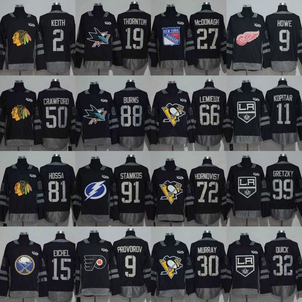 

2017 New Season Jersey Mens Ryan McDonagh Jack Eichel Matt Murray Brent Burns Marian Hossa Wayne Gretzky 100 Anniversary Centennial Jerseys