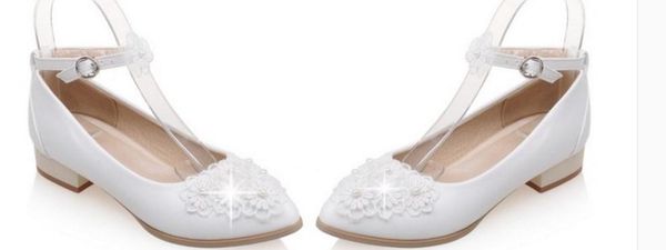 

2016 documentary shoes lace flower pearl clasp low sweet little princess shoes big yard wedding shoes, Black