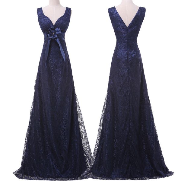 

Navy Blue Long Lace Evening prom Dress 2019 New Arrival Mother of the Bride Dresses Formal Robe soiree Special Occasion Gown free shipping