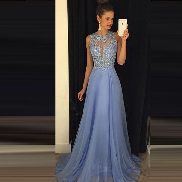 

new lace applique beads prom evening dresses 2018 formal long a line chiffon party gowns, Black;red