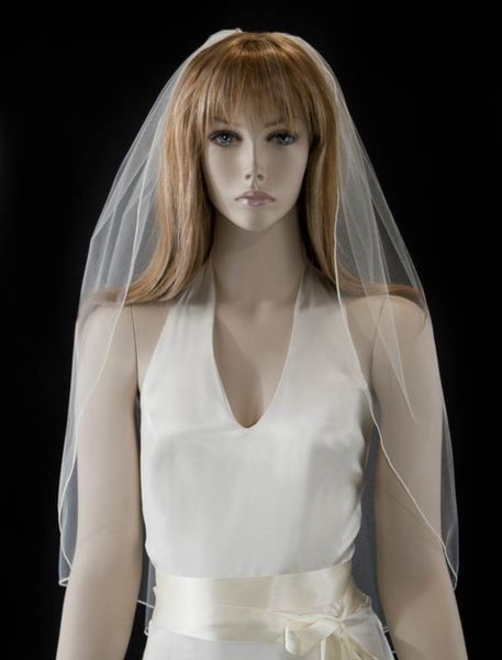 

new in stock real image amazing line edge 1t with comb lvory white elbow wedding veil bridal veils, Black