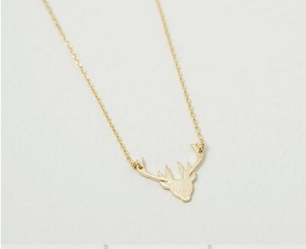 

fashion deer head necklaces, antlers pendant necklaces gold and silver rose gold antlers necklace wholesale ing